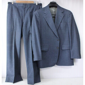 VINTAGE DAKS LONDON NEW YORK MEN'S 2PC SUIT BLUE WOOL BLEND